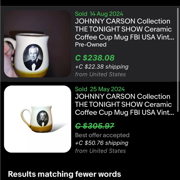 Vintage Johnny Carson 12 oz Collection Mug The Tonight Show Made In The USA - Picture 4 of 5
